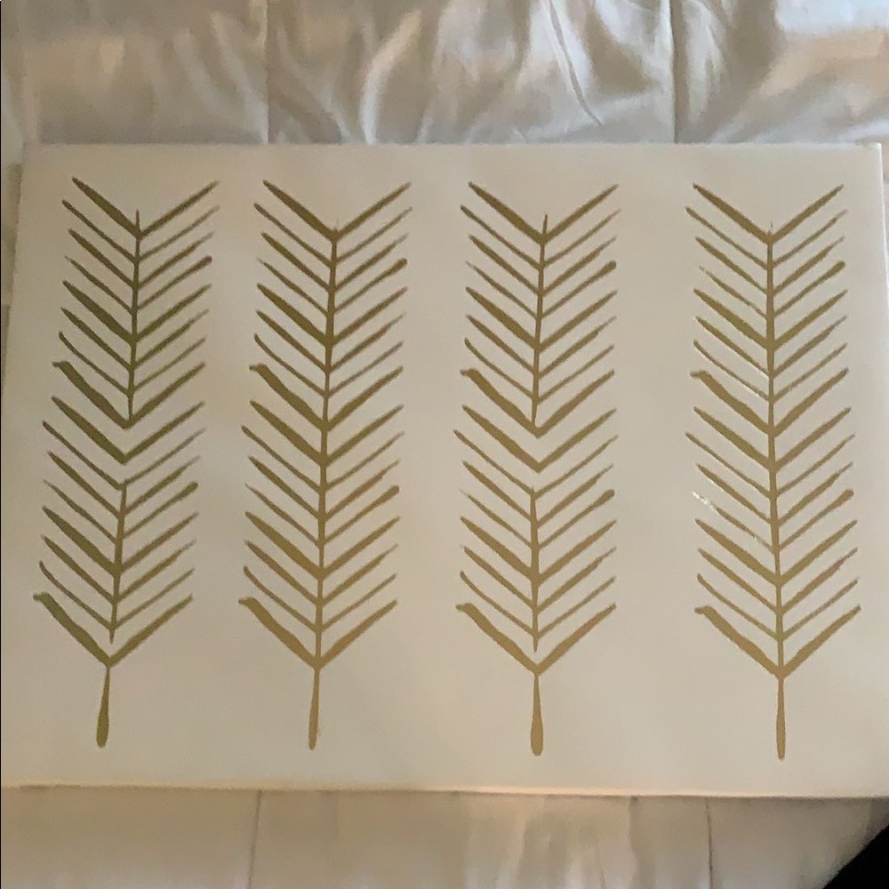 gold and white wall decor